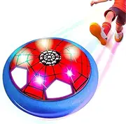 Hover Soccer Ball Indoor Toys,Spider Boy Toys Gifts for Ages 4 5 6 7 8 10 12 Years Old,Air Floating Soccer Toy with LED Lights Foam Bumper,Kids Soccer Toys Birthday Gifts for Boys Girls (1 Pack)