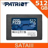 在飛比找PChome24h購物優惠-Patriot美商博帝 P220 512G 2.5吋 SSD