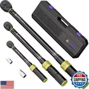 ANPUDS 1/4 3/8 1/2-inch Drive Torque Wrench, 5 Pcs Click Torque Wrench Set, 2