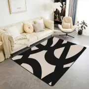 Black and Dark Tan Area Rug Area Rug 3x5 Geometry Modern Decorative Carpet Set