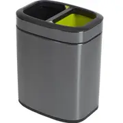 Compass Rectangular Dual Side Titanium Recycling Rubbish Bin 10L Grey