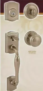 Baldwin Prestige Series Wesley Handleset with Alcott Knob ‎Satin Nickel