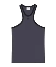 Courrèges Logo Embroidered Jersey Tank Top S,XL,L,M Denim/black