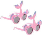 [ANDRESLAD] 2pcs Mermaid Themed Party Glasses Hawaiian Costumes Photo Booth Props Birthday Party Eyewear Fun Dress up