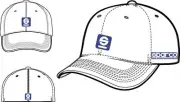 Sparco High Quaity Flex Fit S Icon Cap with Logo L/XLarge Cotton White SP12B