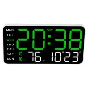 Digital Wall Clock with Temperature Date and Voice Activation Features