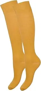 [MILENA PEŁNA SWOBODA RUCHU] MILENA Soft Breathable Over the Knee Socks with Elastic Fit and Non-Slip Grip Perfect for Everyday, Work, Sports and Cosplay - Versatile Matching, Mustard Yellow, mustard yellow, 37-41