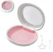 YUYUDEHM Retainer Case with Clear Lid, Mouth Guard Case Compatible with Invisalign, Travel Retainer Case with Retainer Removal Tool and Brush (Pink)