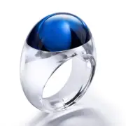 Baccarat TANGO Sterling Silver, Crystal Ring 2611939