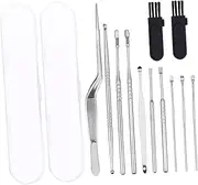 Beaupretty 2Sets Professional Stainless Steel Wax Remover Kit with Soft Bristled Brush Durable Ear Care Cleaning Tools for Home Use