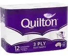 Quilton Toilet Paper Tissue 12 Roll Pack (3 Ply 180 Sheets)