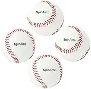 Smartlife15 Practice Baseballs[4Pack], Reduced Impact Safety Baseballs, Standard 9" Adult Youth Leather Covered Soft Balls for Team Game Competition Pitching Catching Training