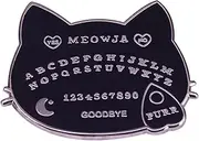 [Pinstant] Cat Kitten Kitty Lover Ouija Board Meowja Halloween Black Goth Occult 1.1" Enamel Pin Badge, 1.1 Inches, Enamel, enamel