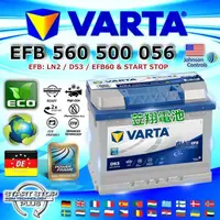 在飛比找蝦皮購物優惠-【電池達人】德國 原廠電池 VARTA D53 EFB 華達