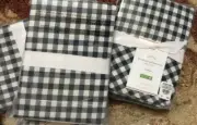 Pottery Barn Gingham Check Standard Pillowcase Set 2 Navy Blue Florentine More++