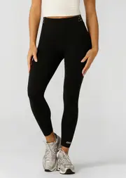[Lorna Jane] Contour Side Pocket Ankle Biter Leggings in Black, Size - Large L Recycled Black