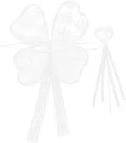 ROMISBABA Fairy Wings and Wand Set Realistic Lace Embroidery for Women Boys and Girls Adults and Wizards Dress-up for Parties and Events