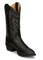 Justin Men's CJ2001 Hayne Black Round Toe Riding Heel Western Boots 9 EE