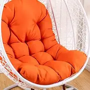 Hanging Basket Seat Cushion Waterproof Thicken Swing Egg Chair Cushion for Indoor Outdoor Patio Garden Swing Chair Hanging Chair, 95x125cm,Orange
