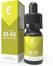 EIRO Vitamin D3 + K2 (MK7) │ D3 2000UI + K2 25mcg Per Serving │ Liquid Drop Supplement for Superior Absorption │Prevent • Support • Boost│