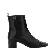 [Carel Paris] Carel Paris 50mm Buckle-strap Leather Ankle Boots 38.5 IT BLACK