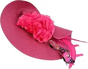 [Baluue] Elegant Wedding Fascinator Hat with Hair Clip Headband Simulated Straw Design for Birthday Tea Party Banquet Cosplay Celebrations