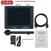 8-in TFT Monitor 1024x768 Microscope LED Screen Industrial IPS Display w/ Arm