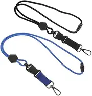 HOMSFOU 2pcs Heavy Duty Lanyard for Id Badge Holder Comfortable Neck Strap with Metal Clip Key Ring Multiuse for Keys Phone Wallet Lightweight Design