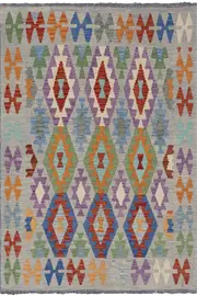 Afghan Kilim Zari Hand Knotted Wool Rug - 231x174cm by Cyrus Rugs