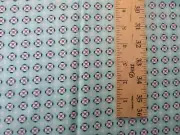 Geometric Shapes on Aqua Cotton Fabric (44" Wide x 35" long)