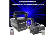 CR Laser Compact Blue Set Laser Effect Light Disco DJ Party Stage Set come with Smoke Machine and Liquid