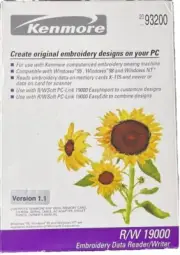 Kenmore R/W 19000 Embroidery Data Reader /Writer Memory Card CD-Rom Serial Cable