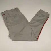 NWT Mens Adidas Performance XL Climalite Gray Red Stripe Baseball Pants