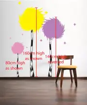 Dr Seuss Truffula Tree Wall Decal Sticker Lorax Nursery Kindy Preschool Decor