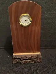 Small Desk Clock. Perfect Gift With Hand Crafted Wooden Base