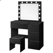 ALFORDSON Dressing Table Stool Set Black