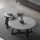 2x Round Coffee Table Nesting Side Accent Table for Living Room Studio Apartment