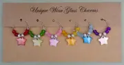 Wine Glass Charms Shell Star Handcrafted Set of 6