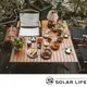 Solar Life 索樂生活 輕量鋁合金木紋蛋捲桌L+S號 折疊桌 露營桌野餐桌 戶外摺疊桌 露營 (7.5折)