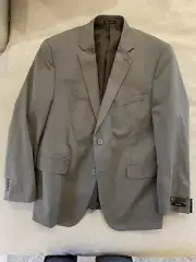 LOUIS RAPHAEL Slim Fit Stretch Cotton Blazer In Granite Size 42 R NWT