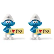 2x Schleich 2.2'' Smurf w/ Sign Action Figure/Figurine Kids/Child Play Toy 3-8y