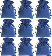 WELANE Velvet Drawstring Pouches, 10 PCS Blue Jewelry Storage Bags for Rings, Necklaces, Bracelets (7 x 9cm/2.75 x 3.54in)