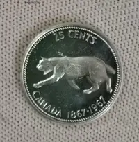 在飛比找Yahoo!奇摩拍賣優惠-銀幣H12--1967年加拿大25分精制紀念銀幣--聯邦佰年