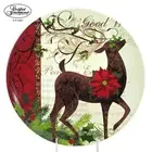 NEW Certified Int'l WINTER GARDEN - REINDEER 9" Plate Christmas Lori Siebert