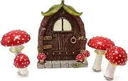 Window and Door Tree Decoration Glow in Dark Resin Mushroom Garden Decoration Fairy Door and Window for Tree