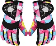 Kids Ski Gloves,Thicken Kids Gloves Winter Waterproof - Snow Gloves, Adjustable Sports Gloves for Girls, Boys, Winter Helves