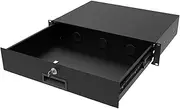 QiaoYoubang 2U Server Cabinet Case 19 Inch Rack Mount Lockable Drawer with Key, 12.6 Inch Depth (2U)