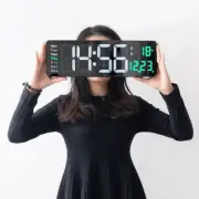 Large LED Digital Wall Clock Temperature Date Day Display USB Remote Control AU
