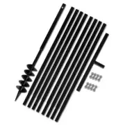 NNEVL Ground Drill with Handle 100 mm with Extension Tube 9 m Steel