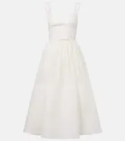 [Zimmermann] Zimmermann Dawning linen and silk midi dress AU 8 white